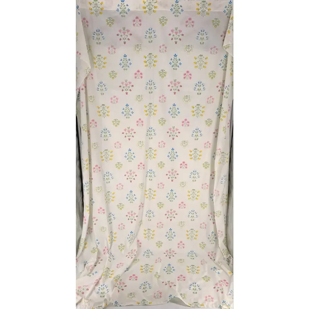 70s Cottagecore Floral Twin Flat Sheet 1970s Vintage Wamsutta Colonial Stencil